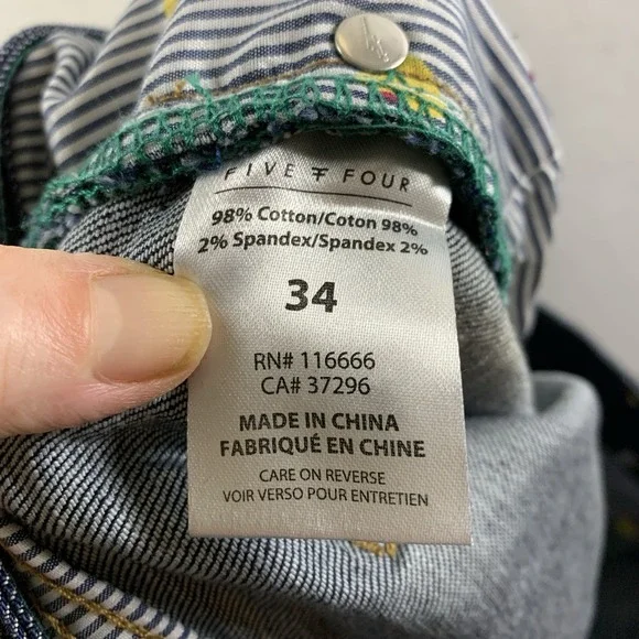 Five Four x Mark McNairy Mens Designer Jeans 34 Dark Straight Leg Streetwear - Picture 11 of 14